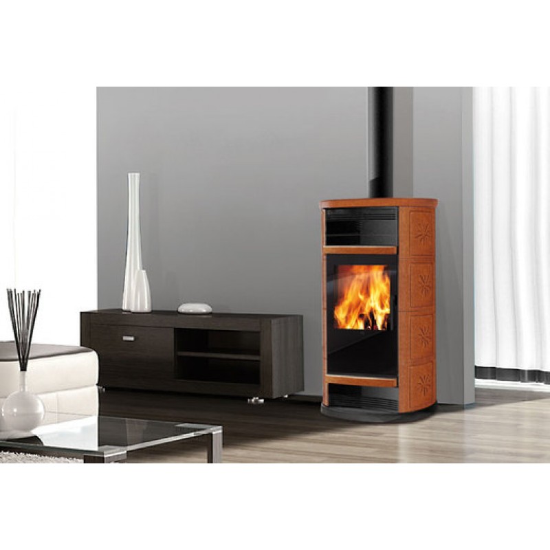 EDILKAMIN BIG teplovzdušná krbová kamna na dřevo, 9,7kW, kůže 755720