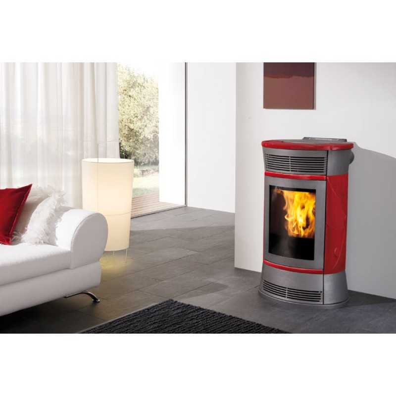 EDILKAMIN BIJOUX teplovodní kamna na pelety, 15kW, červená 751150 EDILKAMIN BIJOUX teplovodní kamna na pelety, 15kW, červená 751150