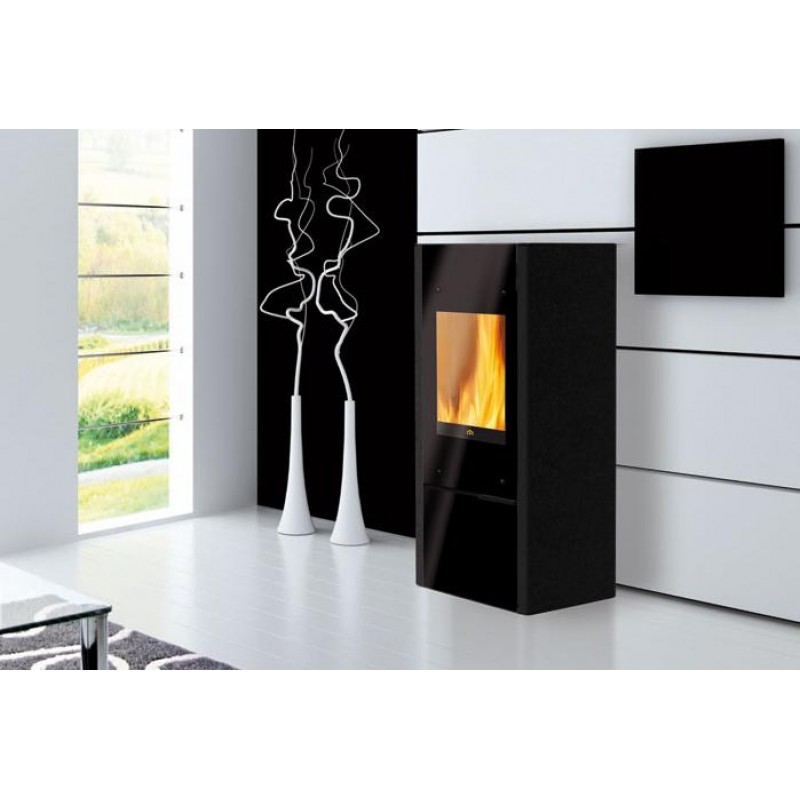 EDILKAMIN CORAL 1 teplovzdušná krbová kamna na dřevo, 6kW, černá 757040