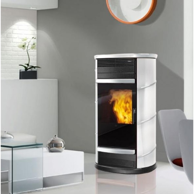 EDILKAMIN FUJI teplovodní kamna na pelety, 18kW, bílá 755510