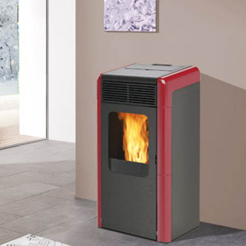 EDILKAMIN NAOMY teplovodní kamna na pelety, 15kW, bordó 755600 EDILKAMIN NAOMY teplovodní kamna na pelety, 15kW, bordó 755600