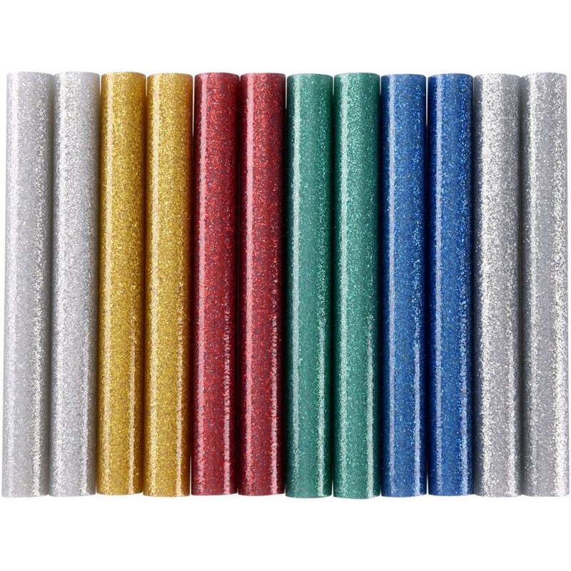 EXTOL CRAFT tyčinky tavné 11x100mm 12ks mix barev se třpytem 9911