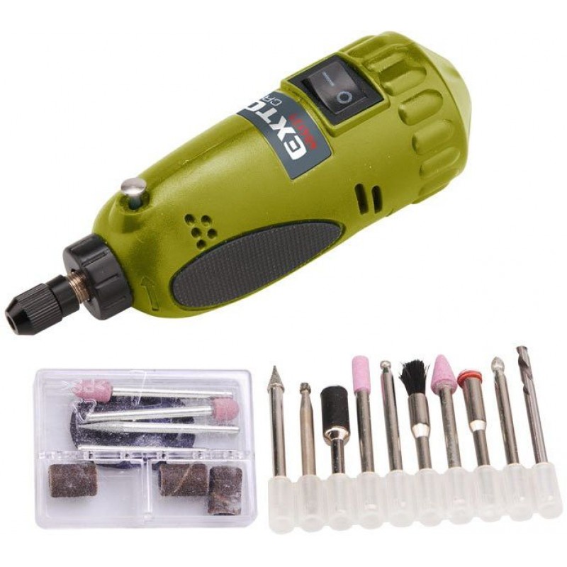 EXTOL CRAFT mini vrtačka/bruska přímá s transformátorem a LED světlem, 7W 404121