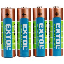 EXTOL Energy Alkalické tužkové baterie AA 1,5V, 4ks 42011