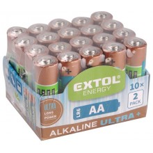 EXTOL Energy Alkalické tužkové baterie Ultra + AA 1,5V, 20ks 42013