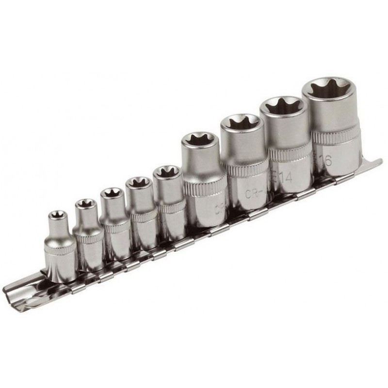 EXTOL PREMIUM hlavice nástrčné vnitřní TORX 1/4" a 1/2", sada 9ks 8818114