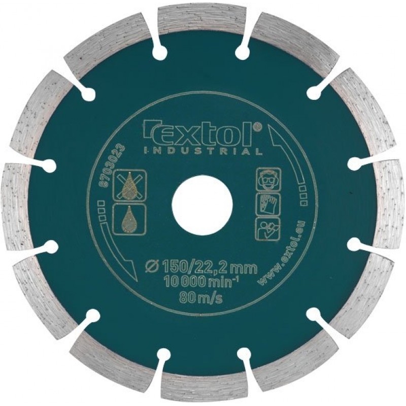 EXTOL INDUSTRIAL kotouč diamantový řezný - segmentový GRAB CUT - suché řezání 150x22,2mm EXTOL INDUSTRIAL kotouč diamantový řezný - segmentový GRAB CUT - suché řezání 150x22,2mm