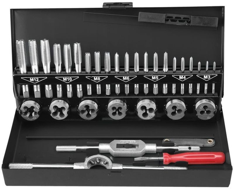EXTOL CRAFT závitníky a závitová očka M3-M12, sada 32ks 29302