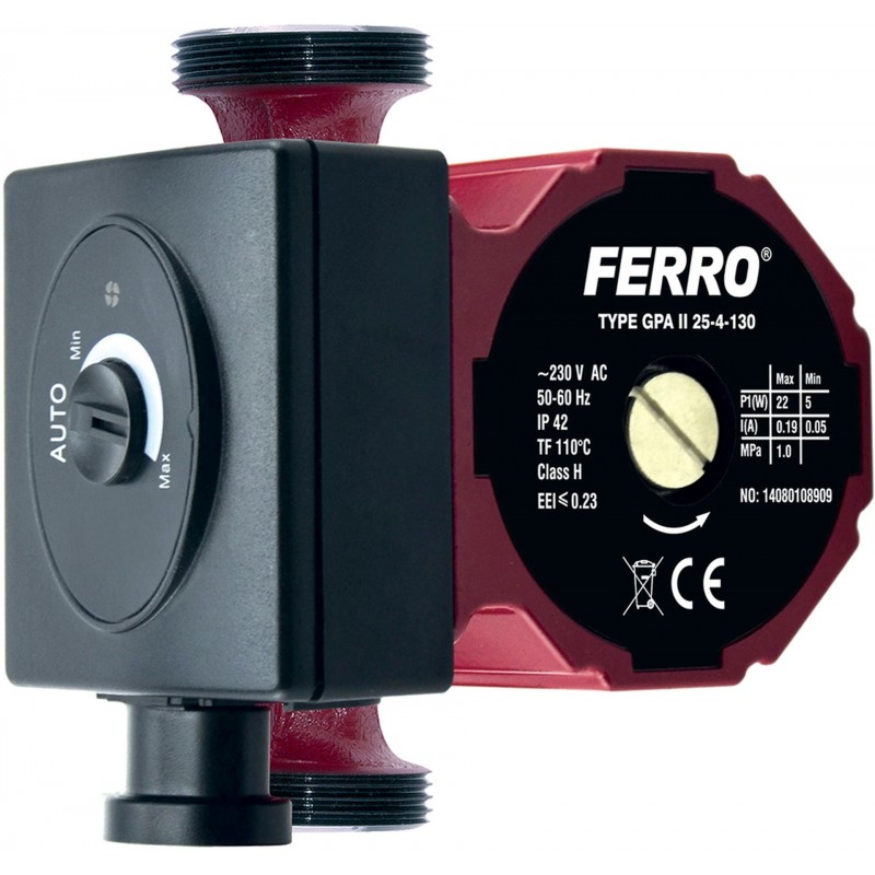 FERRO Oběhové elektronické čerpadlo 25-40, 130mm W0603 FERRO Oběhové elektronické čerpadlo 25-40, 130mm W0603