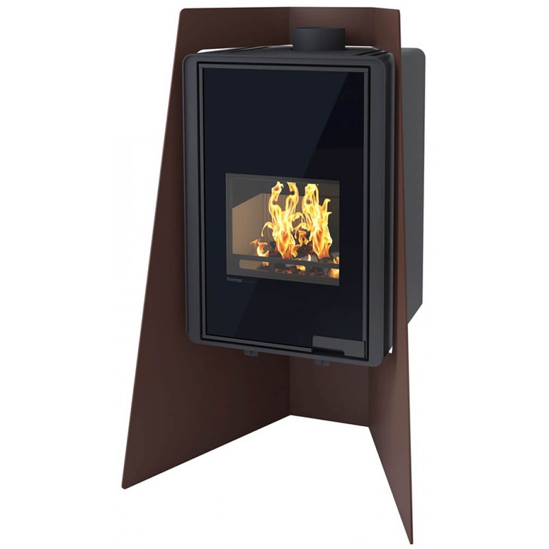 HS FLAMINGO DELUXE ® ISLAND Krbová kamna 9kW, hnědá/sametová HSF42-003