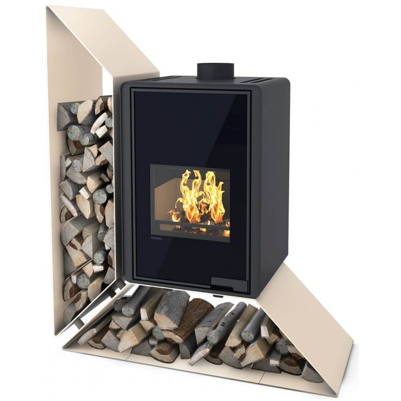 HS FLAMINGO DELUXE ® KAMPA Krbová kamna 9kW, levá, krémová HSF42-010