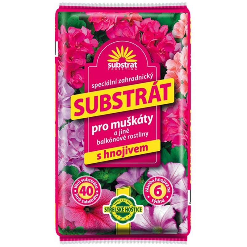 FORESTINA Substrát pro muškáty a balkonové rostliny 40l FORESTINA Substrát pro muškáty a balkonové rostliny 40l