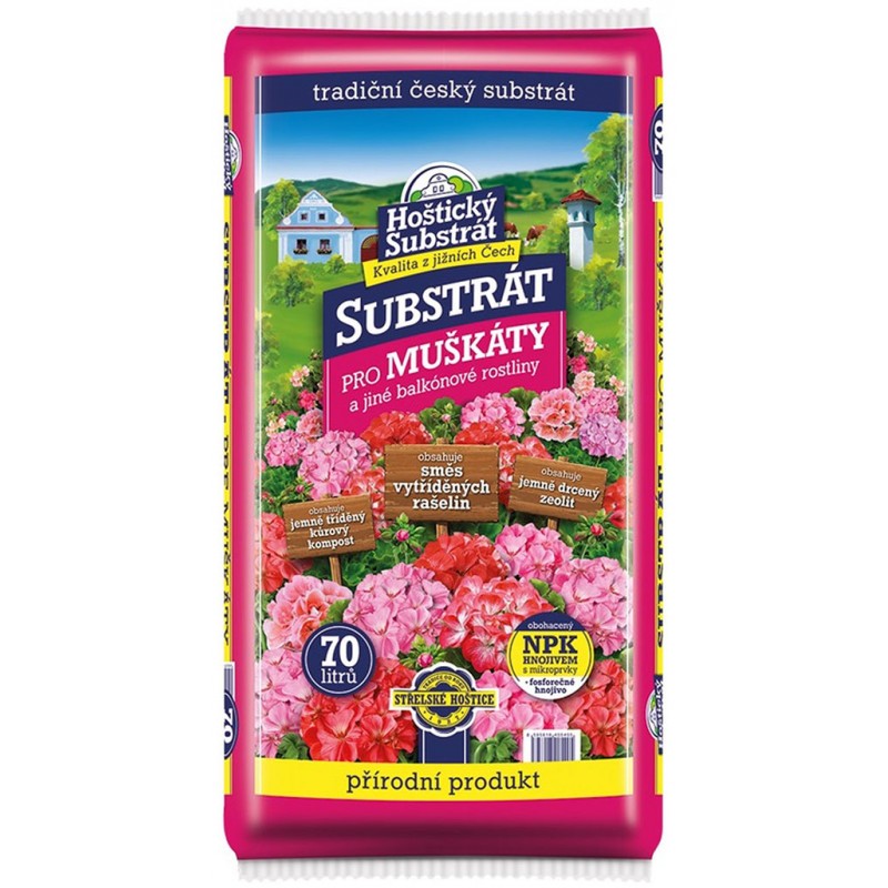 Hoštický substrát pro muškáty 70l Hoštický substrát pro muškáty 70l
