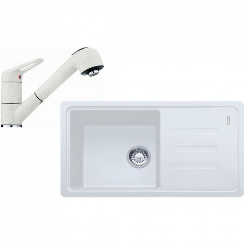 Franke SET G122 (dřez BSG 611-78/39 bílý+baterie FC 9547 bílá) 114.0441.180