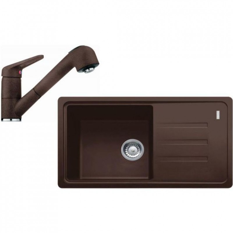 Franke SET G122 (dřez BSG 611-78/39 hnědý+baterie FC 9547 hnědá) 114.0441.186
