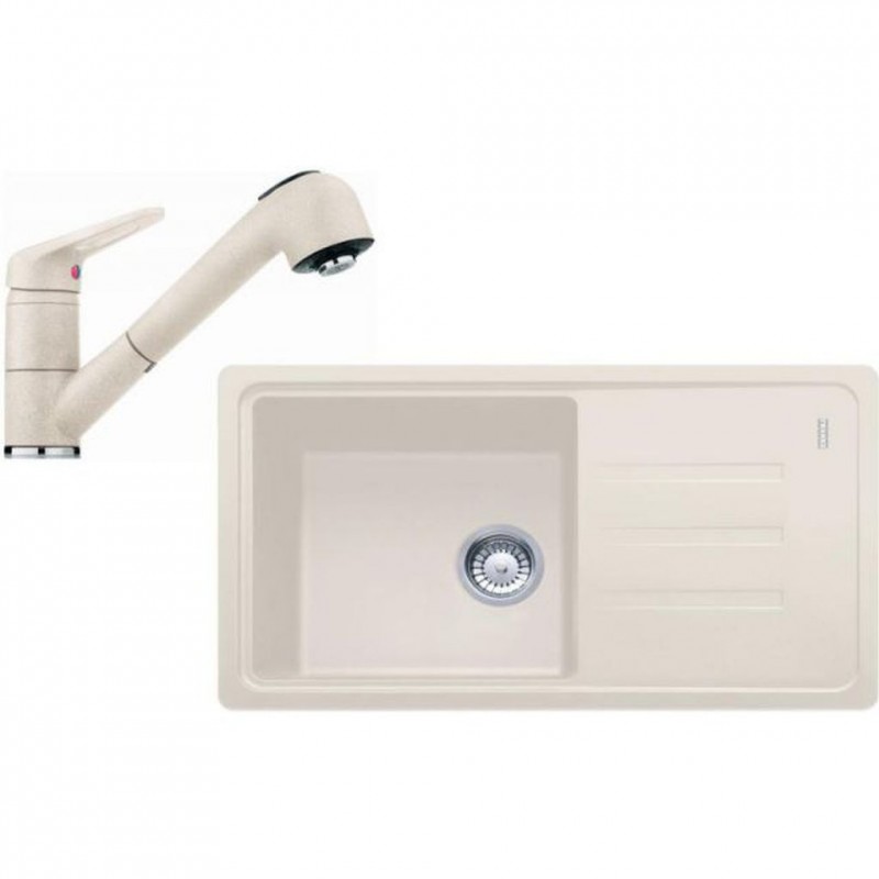 Franke SET G122 (dřez BSG 611-78/39 vanilka+baterie FC 9547 vanilka) 114.0441.187