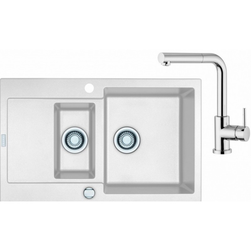 Franke SET G12 granitový dřez MRG 651-78 bílý led + baterie FN 0147 chrom 114.0253.349 Franke SET G12 granitový dřez MRG 651-78 bílý led + baterie FN 0147 chrom 114.0253.349