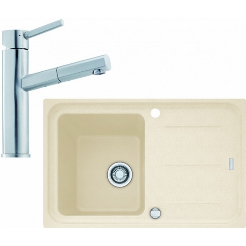 FRANKE SET G14 granitový dřez IMG 611-78 vanilka + baterie FC 7986 GAIA nerez 114.0300.704 FRANKE SET G14 granitový dřez IMG 611-78 vanilka + baterie FC 7986 GAIA nerez 114.0300.704