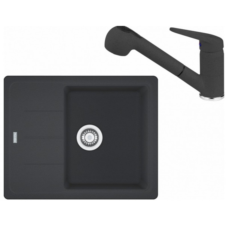 Franke SET G55 granitový dřez BFG 611-62 grafit + baterie FC 9547 grafit 114.0323.796