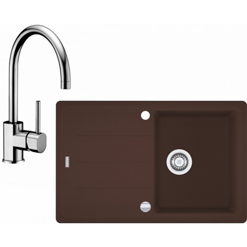 Franke SET G56 granitový dřez BFG 611-78 tmavě hnědá + baterie FC 650 chrom 114.0323.880