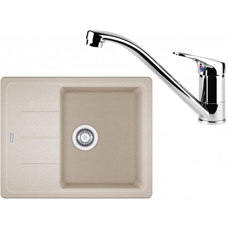 Franke SET G65 granitový dřez BFG 611-62 sahara + baterie FC 1839 chrom 114.0365.137