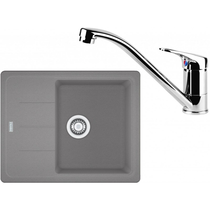 Franke SET G65 granitový dřez BFG 611-62 šedý kámen + baterie FC 1839 chrom 114.0365.139