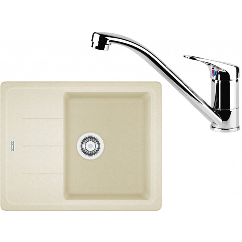 Franke SET G65 granitový dřez BFG 611-62 vanilka + baterie FC 1839 chrom 114.0365.141