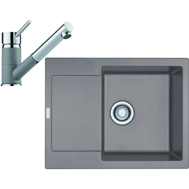 Franke SET G70 granitový dřez MRG 611-62 šedý kámen+baterie FC 7486 šedý kámen 114.0365.257