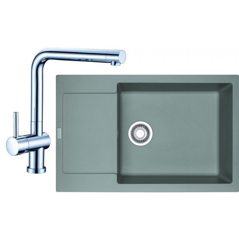 Franke SET G75 granitový dřez MRG 611-78 BB šedý kámen + baterie Samoa chrom 114.0365.430 Franke SET G75 granitový dřez MRG 611-78 BB šedý kámen + baterie Samoa chrom 114.0365.430