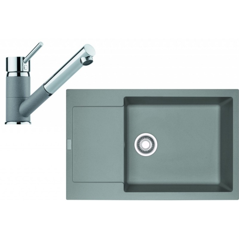 Franke SET G78 granitový dřez MRG 611-78 BB šedá skála+baterie FC 7486 šedá skála 114.0365.713