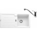 Franke SET G84 granitový dřez STG 614 bílý led + baterie FC 1839 chrom 114.0365.797