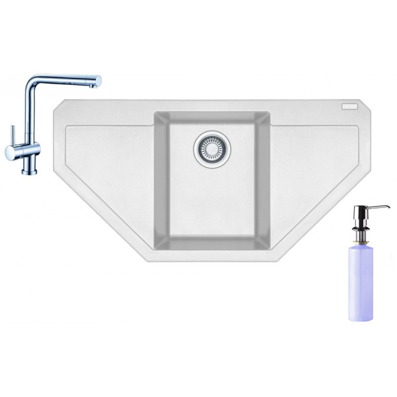 Franke SET G85 granitový dřez MRG 612 E bílý led+baterie Samoa+dávkovač FD 300 Franke SET G85 granitový dřez MRG 612 E bílý led+baterie Samoa+dávkovač FD 300