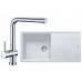 Franke SET G135 granitový dřez BFG 611 bílá led + baterie Samoa chrom