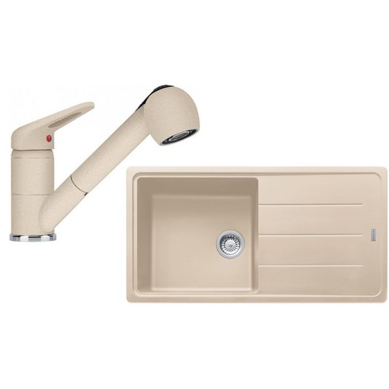Franke SET G138 granitový dřez BFG 611 pískový melír + baterie FC 9547.085 pískový melír