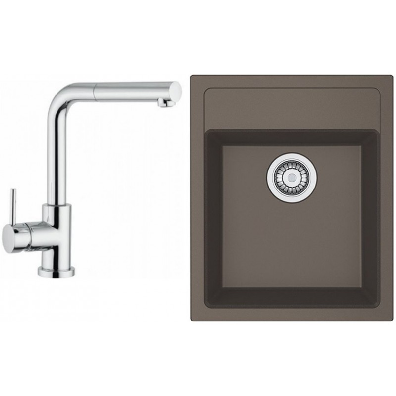 Franke SET T51 tectonitový dřez SID 610-40 vulcan + baterie FN 0147.031 chrom