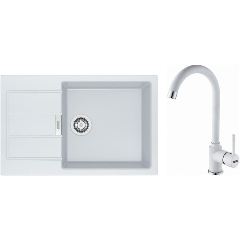 Franke SET T57 tectonitový dřez SID 611-78/45 BB bílá + baterie FP 9400 bílá