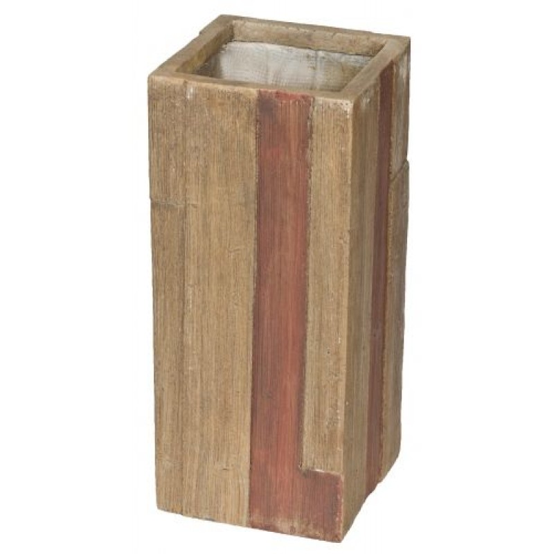 Květináč G21 Wood Tube dark 26x26x60cm 639265