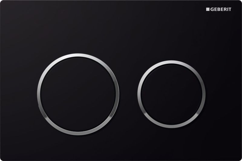 Geberit Omega20 Ovládací tlačítko, černá, leskle pochromované 115.085.KM.1