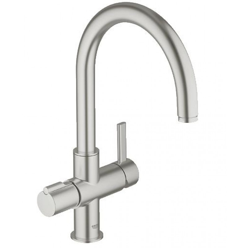 GROHE Red Duo páková dřezová baterie, DN 15, Supersteel 30033DC0