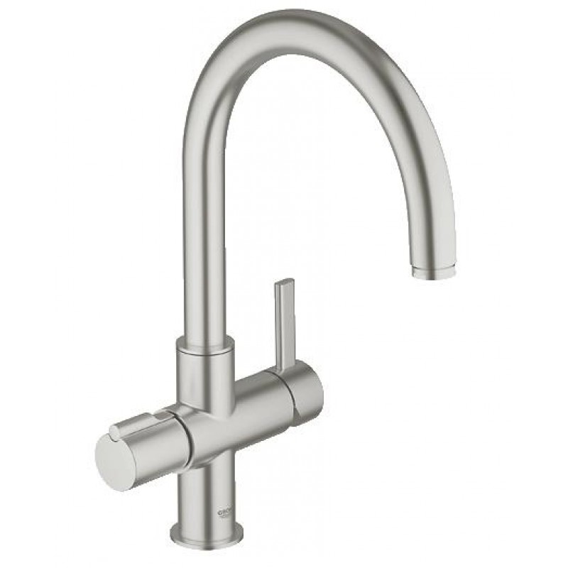 GROHE Red Duo páková dřezová baterie, DN 15, Supersteel 30097DC0
