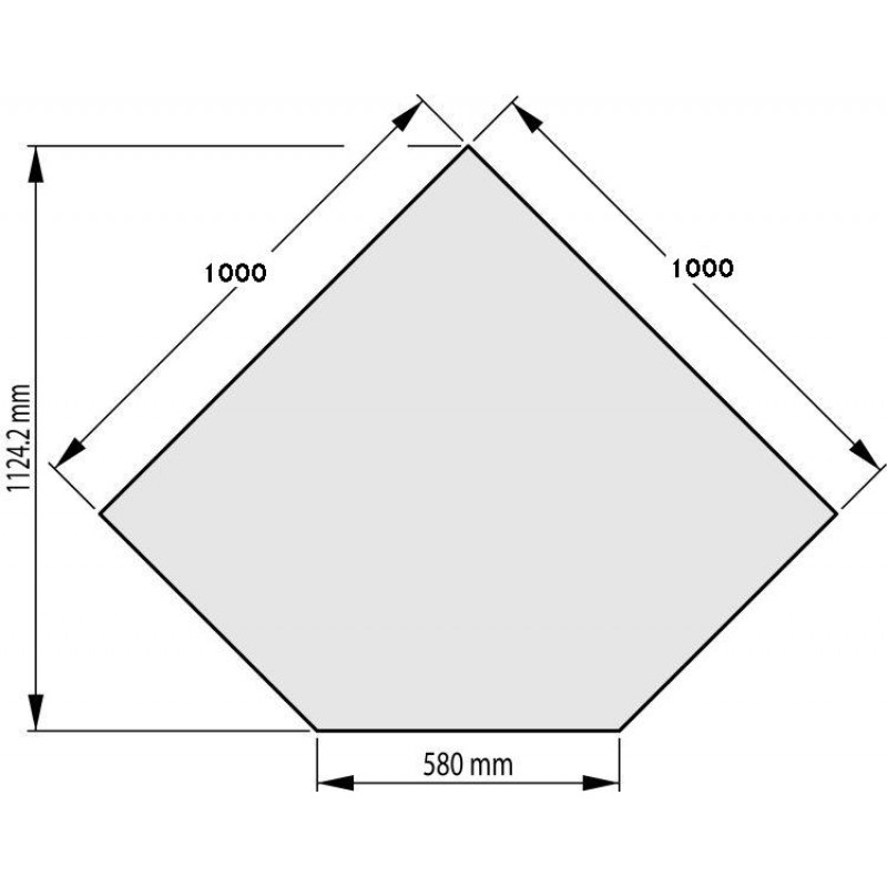 HAAS+SOHN Sklo pod kamna 1000/1000/580-45° mm, formát B 1115510200000 HAAS+SOHN Sklo pod kamna 1000/1000/580-45° mm, formát B 1115510200000
