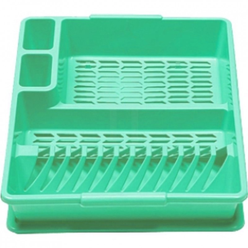 HEIDRUN Odkapávač s podnosem velký, 10,5 x 47 x 39 cm, zelená