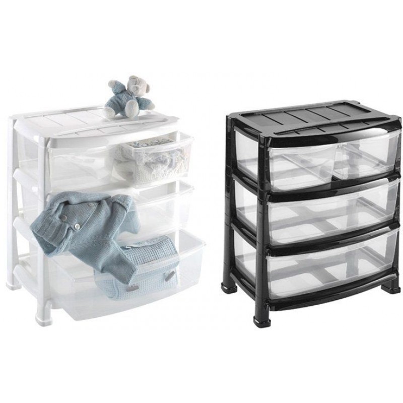 HEIDRUN Regálek se třemi zásuvkami široký bílý 1527 HEIDRUN Regálek se třemi zásuvkami široký bílý 1527