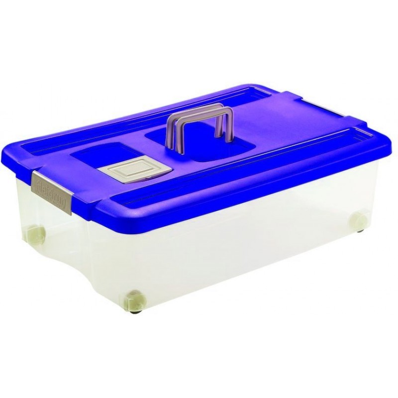 HEIDRUN Box úložný pod postel pojízdný 18 x 60 x 40 cm, růžová 1568