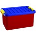 HEIDRUN Box úložný s víkem KIDS, 16 x 34 x 23 cm, 8 l, modrá/červená/žlutá, 1602/K