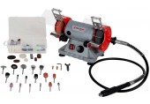 HOLZMANN Mini-dvojitá bruska se 110dílným příslušenstvím (75x10mm/120W) DSM75SET_230V
