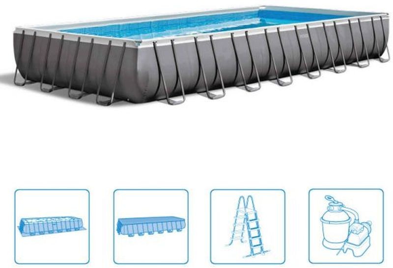INTEX ULTRA FRAME RECTANGULAR POOL 9,75 x 4,88 x 1,32 m ( + Písková filtrace se systémem slané vody 10 m3/h ) 26376NP