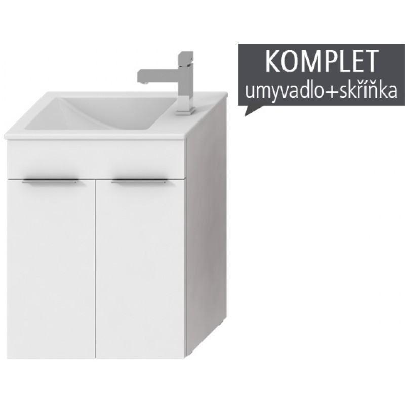 Jika CUBE Skříňka s umyvadlem 50x34cm, s 2 dveřmi, bílá H4536411763001