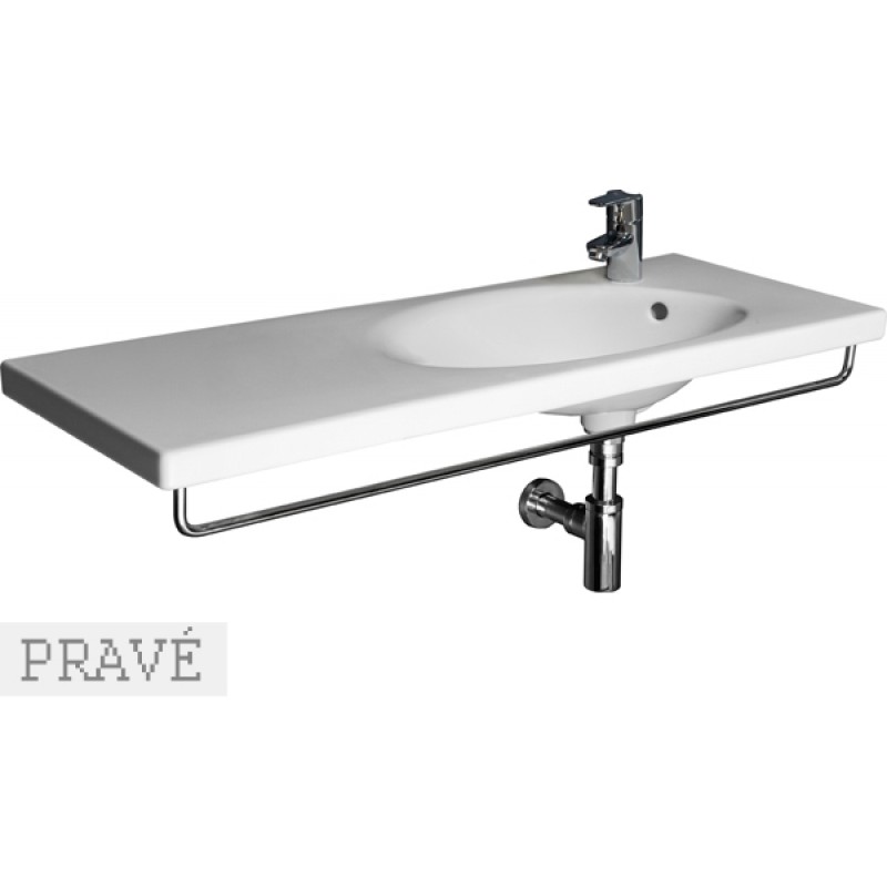 Jika TIGO asymetrické nábytkové umyvadlo 100cm s otvorem, pravé, bílá H8122190001061