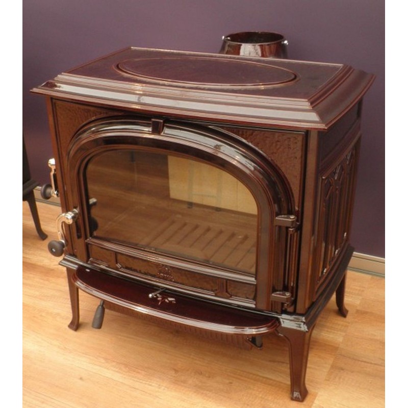 Jotul F 500 SE krbová kamna, hnědá majolika, dvířka bez ozdobných příček 30049977 Jotul F 500 SE krbová kamna, hnědá majolika, dvířka bez ozdobných příček 30049977